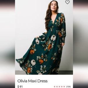 Baltic Born Olivia Maxi Dress Deep Topaz Floral Size Small